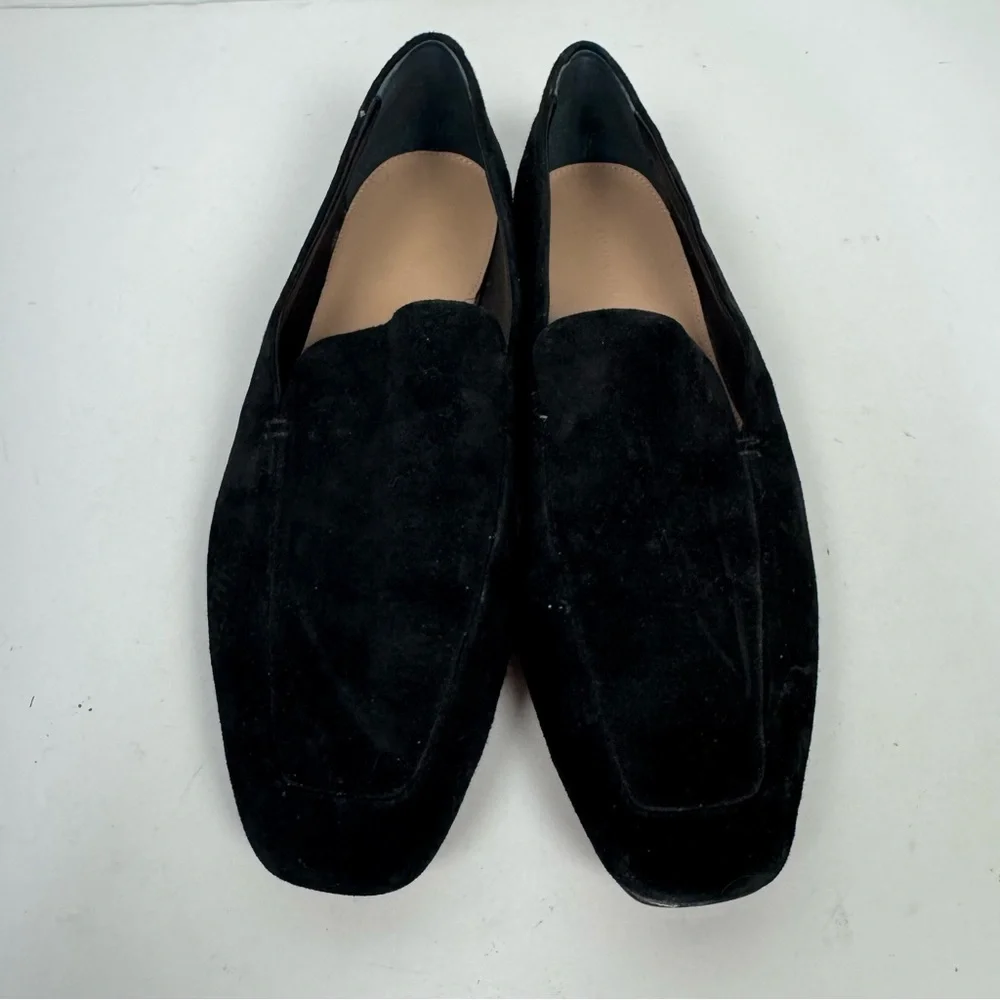 Banana Republic Black Leather Suede Slip On Flats Loafers - Picture 2 of 8